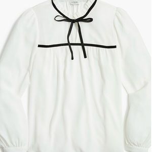 J.Crew Factory Velvet Tie-Neck Blouse NWT